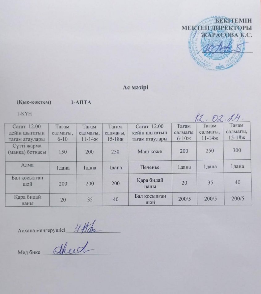 Асхана мәзірі