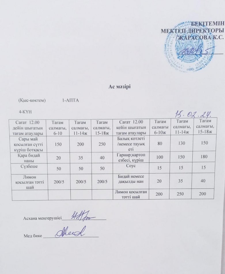 Асхана мәзірі