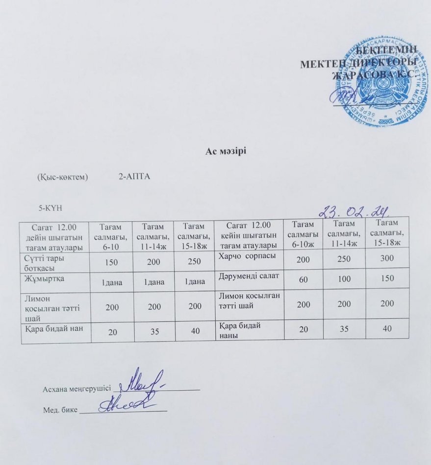 Асхана мәзірі